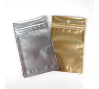 Sacchi a chiusura lampo, 100 pezzi Sacchetti con chiusura lampo in Mylar metallizzato Fondo piatto Foglio di alluminio dorato Piccoli sacchetti plastica(12x20cm)