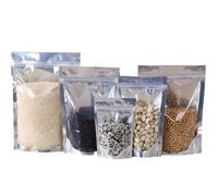 Sacchi a chiusura lampo, 50 pezzi sacchetti trasparenti in alluminio con chiusura a zip, in a, in plastica metallizzata argentata, for alimenti, tè e caramelle(9x15cm)