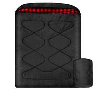 Sacchi a pelo doppi in flanella di cotone per l'inverno, sacco a pelo queen size impermeabile per 2 persone in campeggio o in viaggio, doppi sacchi a pelo larghi per la famiglia o le coppie