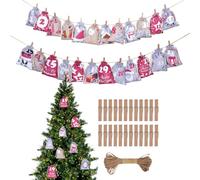 Sacchi con coulisse, tasche per conto alla rovescia di Natale, materiale non tessuto, incoraggia il coinvolgimento della famiglia, versatile piccolo stoccaggio, decorazioni stagionali per la casa, 24