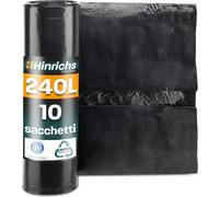 Sacchi Della Spazzatura, 240 L, Extra Forti, 10 Pezzi, Sacchetti per Rifiuti XXL