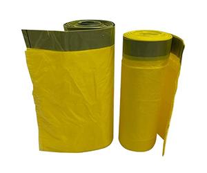 Sacchi della spazzatura, 75 sacchetti gialli 70 l, 5 rotoli