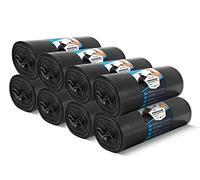 Sacchi della spazzatura da 240 litri, 70 μ di alta qualità, per industria, estremamente resistenti agli strappi, colore nero, 135 sacchetti, 9 rotoli