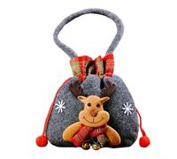 Sacchi di Babbo Natale in tessuto per caramelle e dolcetti di Natale, con manico per un comodo trasporto, adatti per confezioni regalo di Natale (B)