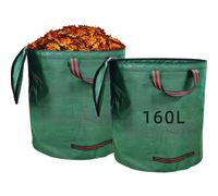 SACCHI GIARDINAGGIO 160L PIEGHEVOLI CON COPERCHIO A ZIP E 4 MANIGLIE PER RACCOLT