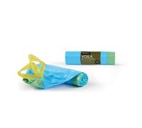 Sacchi immondizia Perfetto 30 L 50X60 cm. azzurro / manici giallo Conf. 15 pezzi - 0359C