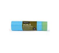 PERFETTO - 0359C - Sacchi per rifiuti con maniglie Voilà - 50x60 cm - 30 L - 15 micron - azzurro - Perfetto - rotolo da 15 sacchetti - 74177 - Conf. da 1 Pz. - 0359C