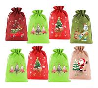 Sacchi Natale 20x30cm per cotone con per disegni Festivi Sacchi(8pcs-B) | per disegni natalizi vivaci, tessuto morbido, per ideale per scambi , feste familiari, decorazioni tavolo