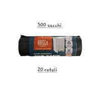 Sacchi Neri spazzatura a rotolo 50x60cm 500 pz per la casa ufficio multiuso 20pz