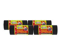 Sacchi Nettezza MAXI STRONG, Formato 150L, Misura 80x120 cm. Ultra Resistente - Spessore Maggiorato. Rotolo Da 10 Sacchi Neri (4 Rotoli)