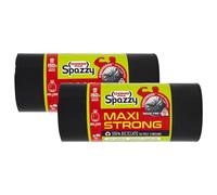 Sacchi Nettezza MAXI STRONG, Formato 150L, Misura 80x120 cm. Ultra Resistente - Spessore Maggiorato. Rotolo Da 10 Sacchi Neri (2 Rotoli)