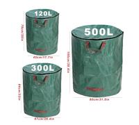Sacchi Per Giardinaggio 1 pz 32/80/132 Sacco for rifiuti da giardino, sacco for raccolta foglie extra large, sacco riutilizzabile for raccolta rifiuti da giardino, porta foglie con coperchio(120L)