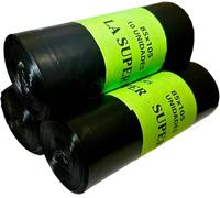Sacchi per immondizia 100L La Super (30 sacchetti)-Confezione da 3 rotoli 85 x 105 cm neri, ultra resistenti (galga 120), rinforzati e di grande capacità. Per cubi industriali o comunitari (S-100L)