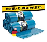 Sacchi Per Immondizia 120 L Blu Confezione Da 75 - Estremamente Resistenti Allo Strappo - Immondizia - Sacchi Per Immondizia XXL - Tipo 100 Extra - per spazzatura 120 L