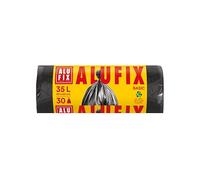 Sacchi per la spazzatura ALUFIX Economy/Basic HDPE/ 35l - 30 sacchi per la spazzatura - 1 rotolo/ 8 μm/Nero/ 49 × 60 cm/Rifiuti domestici - Ufficio