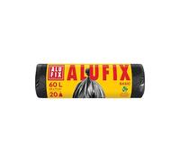 Sacchi per la spazzatura ALUFIX Economy/Basic HDPE/ 60l - 20 sacchi per la spazzatura - 1 rotolo/ 10 μm/Nero / 60 × 71 cm/Sacco per la spazzatura per - Rifiuti domestici - Ufficio