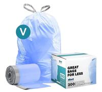 Sacchi per la spazzatura Plasticplace su misura compatibili con Simplehuman Code V (100 pezzi) Sacchi per la spazzatura con coulisse blu colorati