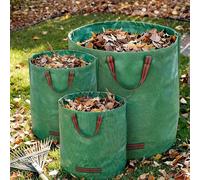 Sacchi per rifiuti da giardino ultra-resistenti e riutilizzabili con manici robusti, sacchi per rifiuti di foglie in PP spesso, perfetti per giardinieri, impermeabili, per la pulizia rapida di erbacce