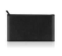 Sacchi per soldi con cerniera, 20 x 15 cm, in pelle PU, per monete, banconote, assegni, fatture, cosmetici, strumenti (nero), colore nero, modernità, Nero, modernità