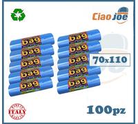 Sacchi Raccolta Differenziata BLU buste immondizia 70x110 resistenti 100 pz