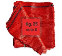 SACCHI RASCHEL A RETE ROSSO di qualità cm. 52 x 80, stock 100 pezzi multiuso