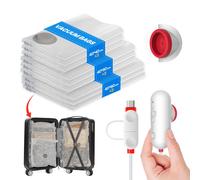 Sacchi Sottovuoto Vestiti con Pompa Elettrica Usb 9 Pezzi di Buste Sottovuoto