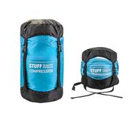 Sacco a pelo a compressione per campeggio e viaggi, grande capacità, in nylon da 32 l 210 T con rivestimento in poliuretano da 1000 mm, impermeabile e salvaspazio, nero/blu/arancione/verde lago blu