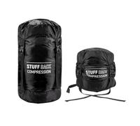 Sacco a pelo a compressione per campeggio e viaggi, sacco portatile di grande capacità, nylon 32L 210T con rivestimento in PU 1000 mm, impermeabile e salvaspazio, nero/blu/arancione/verde è nero