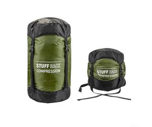 Sacco a pelo a compressione testato sul campo con design del cappuccio per ridurre al minimo i punti di guasto durante cicli di compressione ripetuti (verde)