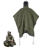 Sacco A Pelo Camp Poncho - Portatile Sotto La Trapunta, Coperta Di Amaca Con Cappuccio | Soluzione Di Rifugio In Freddo Portatile, Cappotto Isolato Con Design Con Cerniera Per Escursioni