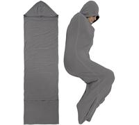 Sacco a pelo con cappuccio portatile, comoda coperta per campeggio e relax, per adulti e bambini, colore: grigio