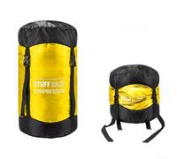 Sacco a pelo da campeggio di grande capacità, sacchetto di compressione impermeabile in tessuto di poliestere 210T, tappo antipolvere, salvaspazio, leggero, borsa da viaggio (erba gialla)