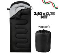 Sacco a Pelo Da Campeggio Impermeabile Nero 2,10x0,7 MT Caldo Portatile IP66 Pro