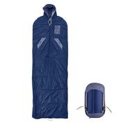 Sacco a pelo da campeggio per adulti, reversibile, con busta, impermeabile, in nylon, leggero e comprimibile, per escursioni e viaggi, adatto per temperature tra i 10 e i 20 °C. (Blu scuro)
