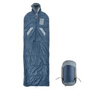 Sacco a pelo da campeggio per adulti, reversibile, con busta, impermeabile, in nylon, leggero e comprimibile, per escursioni e viaggi, adatto per temperature tra i 10 e i 20 °C. (Blu)