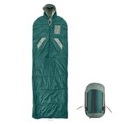Sacco a pelo da campeggio per adulti, reversibile, con busta, impermeabile, in nylon, leggero e comprimibile, per escursioni e viaggi, adatto per temperature tra i 10 e i 20 °C. (Verde)