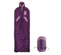 Sacco a pelo da campeggio per adulti, reversibile, con busta, impermeabile, in nylon, leggero e comprimibile, per escursioni e viaggi, adatto per temperature tra i 10 e i 20 °C. (Viola)