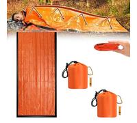 Sacco a pelo di emergenza,Sacchi a pelo di emergenza per la sopravvivenza,Coperta di emergenza portatile per la sopravvivenza,Sacco bivacco termico impermeabile per esterni (2PCS)