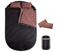 Sacco a pelo for 2 persone Queen Size XXL - Trapunta in flanella leggera impermeabile for il campeggio(Black)