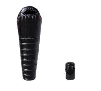 Sacco a pelo in piuma d'oca bianca idrorepellente di qualità superiore: isolamento termico for il campeggio con tempo freddo(Black weight 1400g)