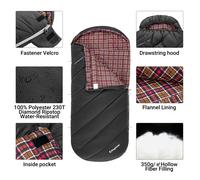 Sacco a pelo KingCamp per adulti, per climi freddi e caldi sacchi a pelo in flanella impermeabili portatili extra larghi grandi e alti XL, Essent