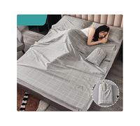 Sacco a Pelo Matrimoniale Sacchi a Pelo Estivi Sacco a Pelo Leggero e Compatto in 100% Cotone Motivo a Righe a Quadri Sacco Nanna for Viaggi in Hotel (Color : Gray A, Size : 120x210cm-47x82)