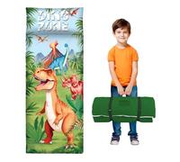 Sacco a Pelo per Bambini con Cuscino e Doppia Cerniera, 150x60 cm Nap Mat per Bambini, Ideale per Casa, Asilo, Scuola Materna e Campeggio, Dinosauro