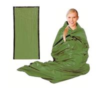 Sacco a pelo portatile impermeabile di sopravvivenza di emergenza all'aperto Edc campeggio sacco termico kit di pronto soccorso kit di soccorso coperta in Mylar (verde)