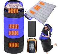 Sacco a pelo riscaldato con Power Bank da 20000 mAh, 4 zone di riscaldamento, riscaldamento USB, per campeggio e zaino in spalla