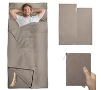 Sacco a pelo ultraleggero, sacco a pelo estivo, ultraleggero, dimensioni ridotte [220 x 90 cm, per attività all'aperto, colore beige, estivo, da viaggio