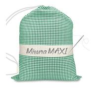 SACCO ASILO misura GRANDE MAXI cm. 45x60 a QUADRETTI TINTO IN FILO con tela AIDA per ricamare il nome - Verde