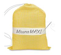 SACCO ASILO misura GRANDE MAXI cm. 45x60 a QUADRETTI TINTO IN FILO con tela AIDA per ricamare il nome - Giallo