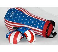 Sacco Boxe 42 cm con guantoni con Bandiera Americana Gioco per Bambini Set Box per Pugilato Allenamento con Sacco da Appendere