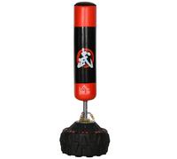 Sacco Boxe Kickboxing da Terra Ø60x180 cm Nero e Rosso